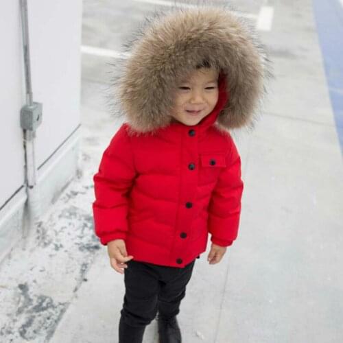 Kids Winter Duck Down Coats for Boys Girls 1-7Y,Children Hooded Outwear Jackets Windproof Outfits