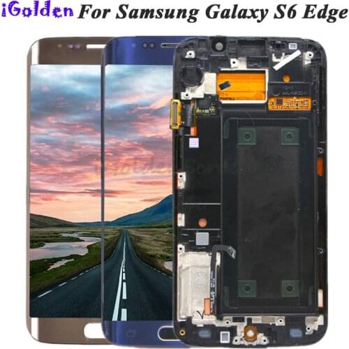 100% Tested 5.1'' SUPER AMOLED Display for SAMSUNG Galaxy S6 edge LCD G925 G925I G925F Touch Screen Digitizer with frame