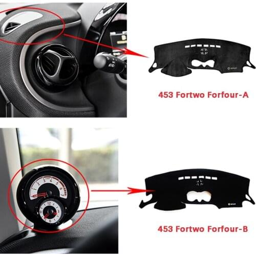 For Smart 451 453 Fortwo Forfour Dashboard Sunshade Carpet Center Console Protection Pad Sun Protection Anti-glare Pad Car Shape