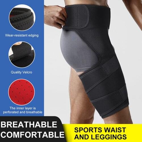 Fitness Leg Pads Groin Belt Anti Muscle Breathable Compression Strain Hip Protection Belt Weightlifting Thigh Exercise Protector