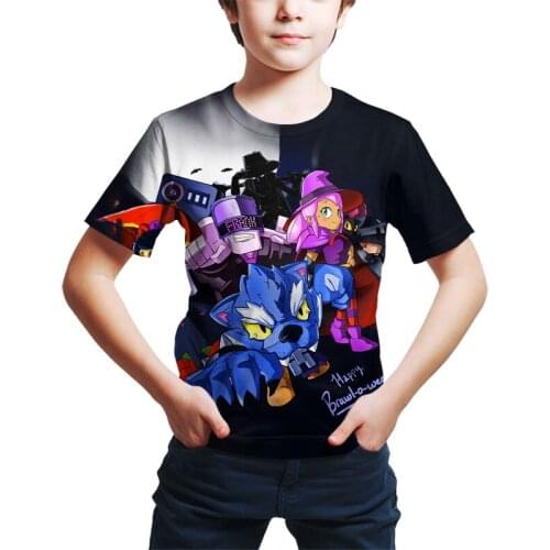 New Leon and Star Childrens Kids Shooting Game 3d T-shirt Shirt Boys Girls Harajuku Short Sleeve Jacket Coat Family wear