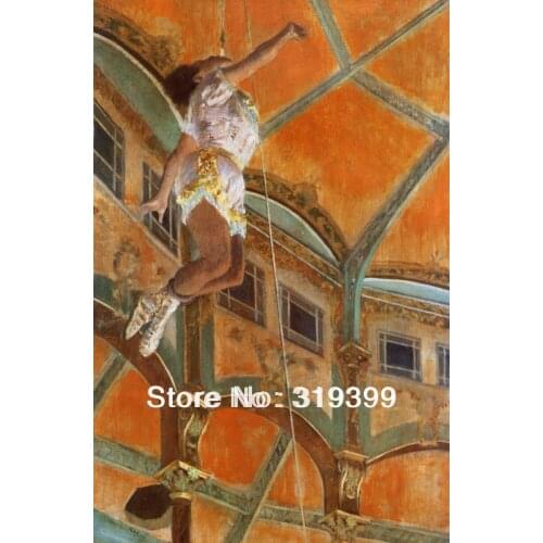 Oil Painting Reproduction on Linen Canvas,Miss La La at the Cirque Fernando by edgar degas,Free DHL FAST Shipping,100%handmade