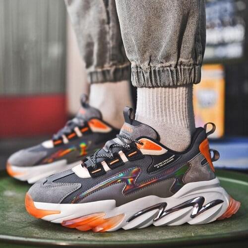 Mens Luxury Sneakers Thick Bottom Fashion Designer Shoes Men Casual Breathable Mens Gym Shoes Lace-up Zapatillas Hombre