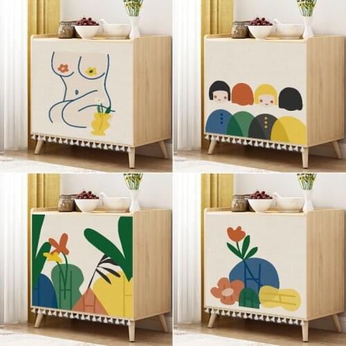 Kitchen Short Curtain with Tassels Storage Shelf Wardrobe Cover Dustproof Half-curtain for Kitchen Cabinet Home Decor