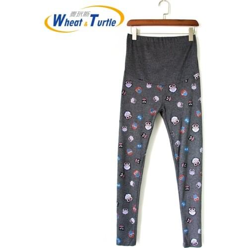 Pregnancy Women Maternity Spring Autumn Leggings Cartoon Over Bump Full Ankle Length Skinny Trousers Maternity Pants Legging