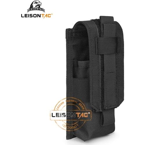LeisonTac Airsoft Hunting Single Small Pistol Magazine Pouch Multicam Tactical Molle Ammo Pouch Nylon Military Tool