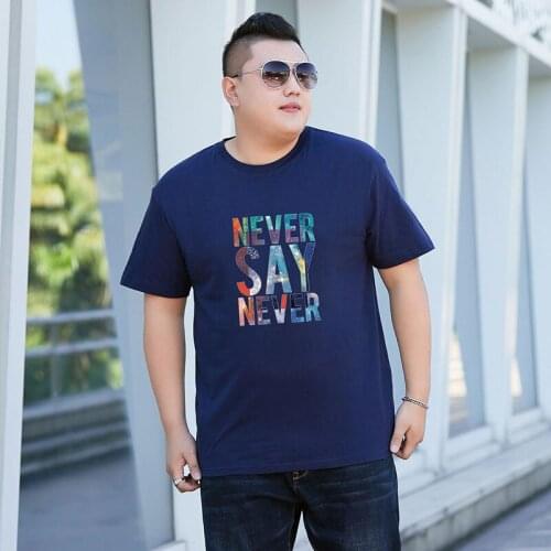 Summer Men T Shirts Never Say Never Printed Men T-shirts Cotton Plus Size Short Sleve Tops for Men Clothing