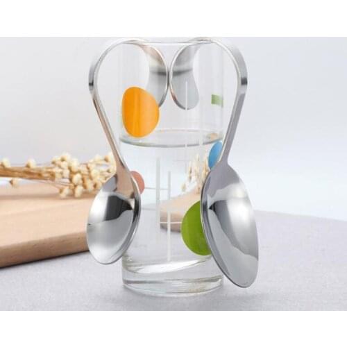 240pcs/lot stainless steel Bending Bear Spoon Long Handle Spoons Flatware Kitchen Gadget drink fruit Ice Cream Dessert Tea Spoon