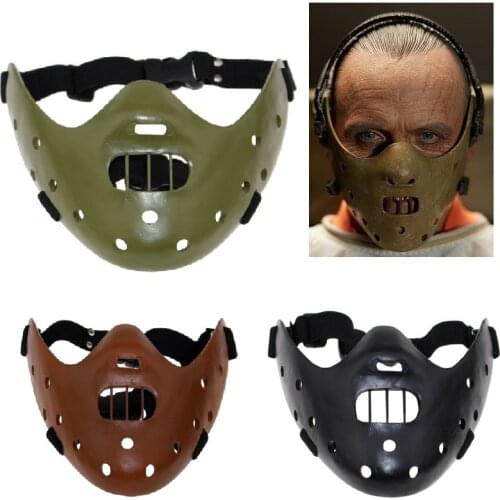 Hannibal Masks Horror Hannibal Scary Resin Lecter The Silence of The Lambs Masquerade Cosplay Party Halloween Mask 3 Colors