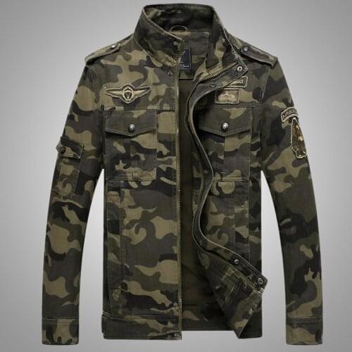 Camouflage Military Army Jacket Men Green Stripped Cotton Stand Collar Mens Coats Cargo Jacket Man Clothes Big Size M-3XL