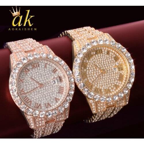 Mens watch 2020 Big Dial Gold Color Military Quartz Clock Luxury Business Waterproof Hip Hop Rock Jewelry