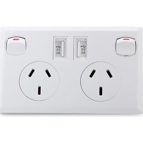 20PCS/lot 2100mA 2 USB Wall Charger Adapter Socket Dual USB Port Outlets Plate Panel AU Plug Wall Socket with dhl