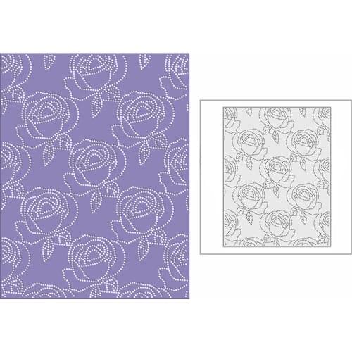 New 2021 Rose Flower Panel Metal Cutting Dies for DIY Scrapbooking Background and Card Making Decor Embossing Craft No Stamps