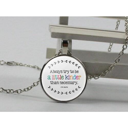2018 high quality new products always try to be more gentle than necessary lettering necklace pendant jewelry gift inspiration
