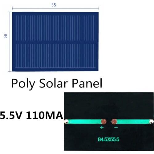 Poly Solar Panel 5.5V 100MA for DIY science and technology production of photovoltaic panels 84*55MM