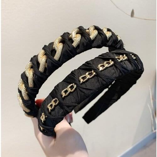 New Korean Cross Knotted Non-slip Headband Wide Hairbands For Lady Large High-end Fabric Vintage Mesh Hair Accessories Hair Hoop