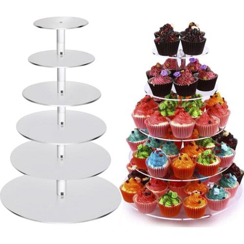3/4/5 Tiers Acrylic Cake Stand Transparent Cake Display Shelf Removable Cupcake Holder Wedding Birthday Party Decoration Stands