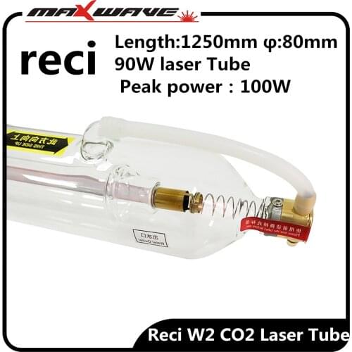 RECI W2 90W CO2 Laser Tube Length 1250mm Diameter 80mm for Engraving Cutting Machine