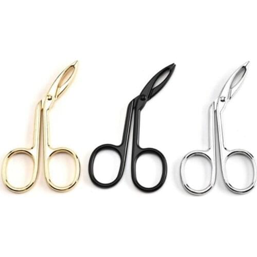 Stainless Steel Elbow Eyebrow Pliers Clip Scissors Tweezers Straight Pointed Professional Eyebrow Plucking Makeup Beauty Tools