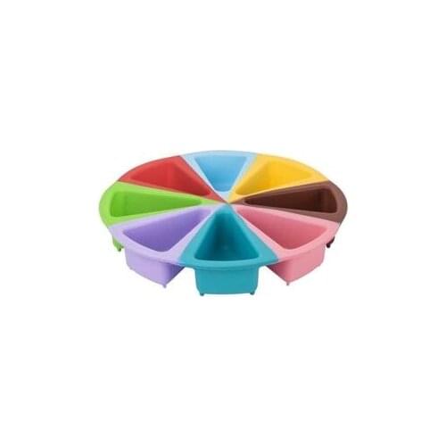 Silicone Mixed Color Sliced Round Cake Mold 27x27x4.3 cm