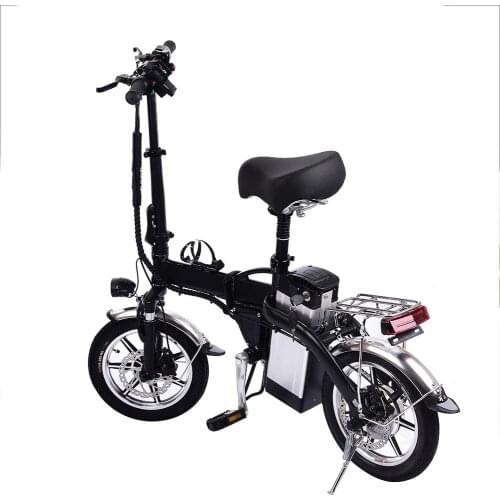 350W 14 Inch Mini Folding Electric Bike 48V/12A,35KM / H Removable Battery Magnesium Alloy Rim Lithium Battery Bike