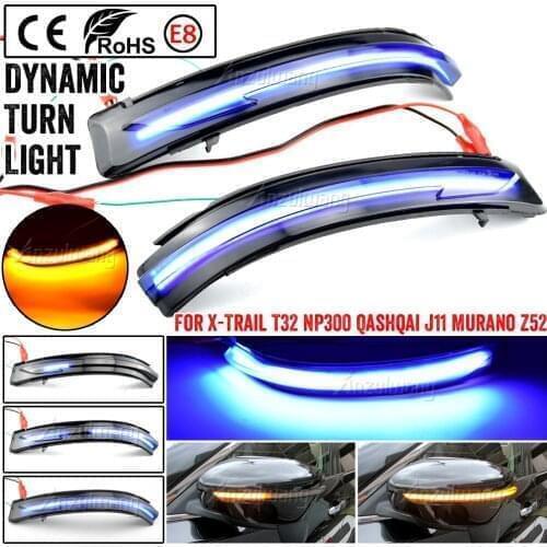 LED Side Mirror Dynamic Turn Signal Sequential Light For Nissan X-Trail T32 Rogue Qashqai J11 Murano Z52 Juke Navara Pathfinder