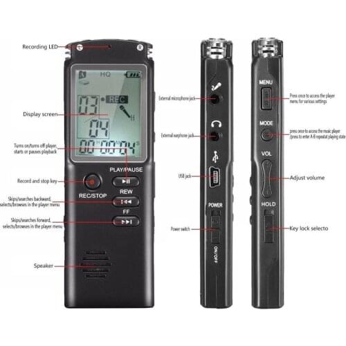 T60 8G/16G/32G Mini Phone Recording Pen USB Professional 96 Hours Dictaphone Digital Audio Voice Recorder with WAV,MP3 Player
