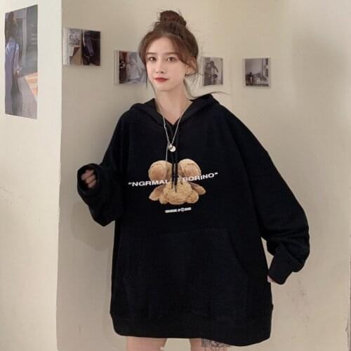Sweatshirt Womens Loose Korean Edition Fall / Winter 2020 New Womens Wear Hoodies Coat Womens High Street Wm