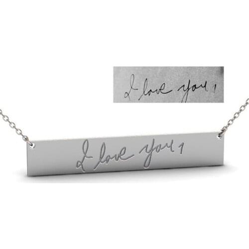 Ufine Personalized name or handwriting gift for girl fashion bar pendant Necklace cooper high quality pendant necklace N2130