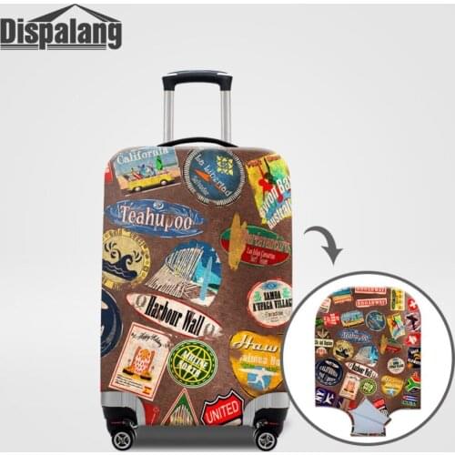 Vintage Luggage Cover Elastic Suitcase Dustproof Protector Cover for 18-32 inch Travel Accessories Supplies Dropship Customized