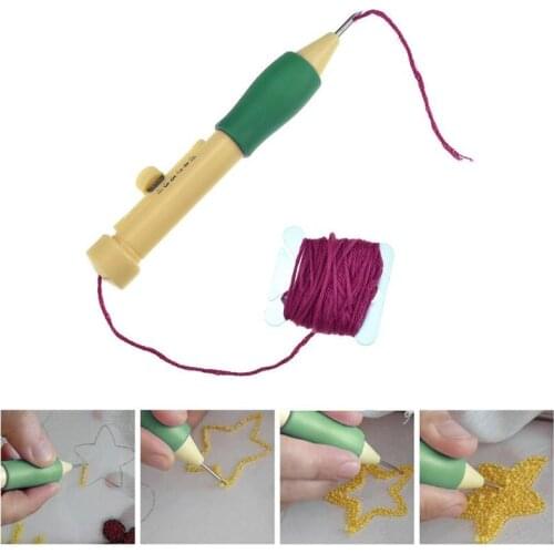 Magic Embroidery Pen Plastic DIY Crafts Handle Crochet Hook Woven Carpet Needle Knitting Tool Sewing Needles Weave Craft Crochet