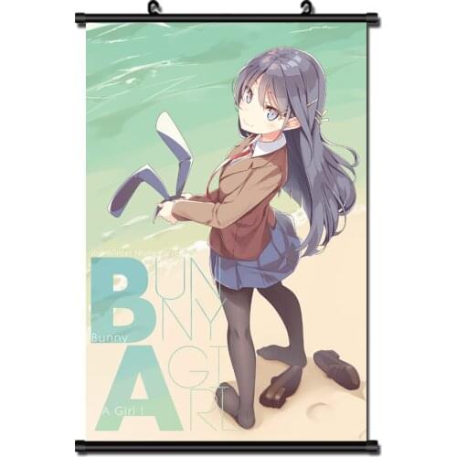 Japanese Anime Rascal Does Not Dream of Bunny Girl Sakurajima Mai Home Decor Wall Scroll Poster Decorative Pictures