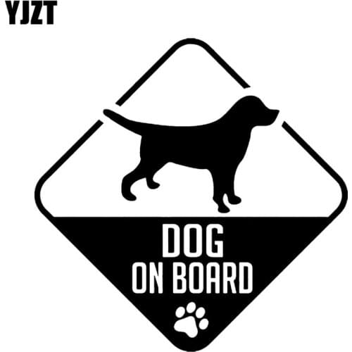 YJZT 10.2CM*10.2CM BEAGLE DOG ON BOARD Car Decal Vinyl Sticker Black Silver C10-00680