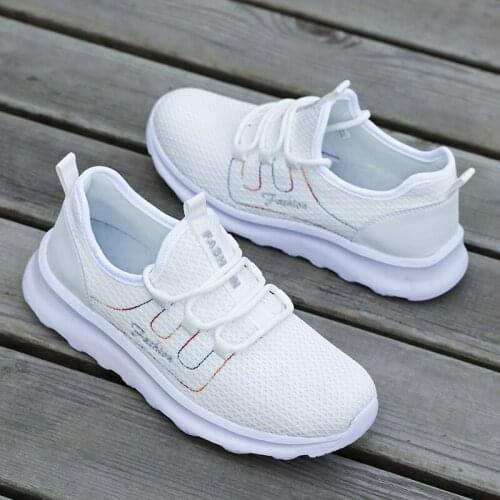 Flying Woven Breathable Sneakers Womens Shoes All-match Mesh Running Shoes Flat Bottom Casual 2021 Spring And Autumn