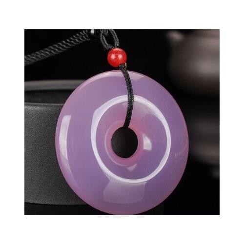 Zheru jewelry natural purple chalcedony donut pendant necklace exquisite jewelry best gift