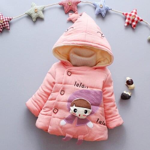 Girls Winter Coats Full Sleeve Coat Outerwear Thick Girl Clothing Baby Girl Cartoon Warm Jacket Hoodies Outerwear 0-3 year wear