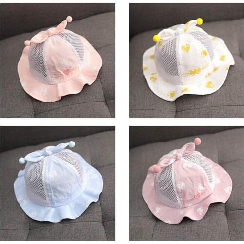 1Pcs Size S/L Choose Cute Heart Print Children Beach Cap Cotton Unisex Kids Fisherman Bucket Hat Nice Gift