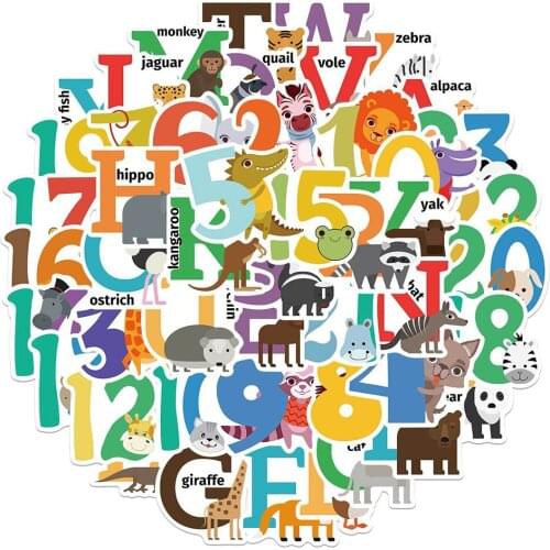 10/30/41PCS Cartoon Baby Early Education Stickers Waterproof PVC Skateboard Fridge Laptop Motorcycle Travel Cool Sticker Toy