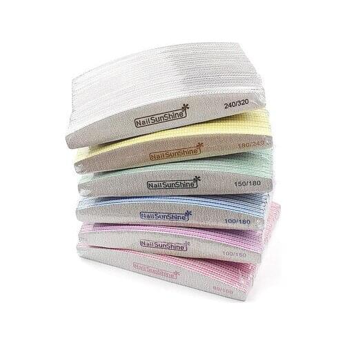 100pcs Washable Acrylic Nail File Strong Sandpaper Nail Buffer Block For Manicure Lime a ongle 80/100/150/180/240/320 Boat Files