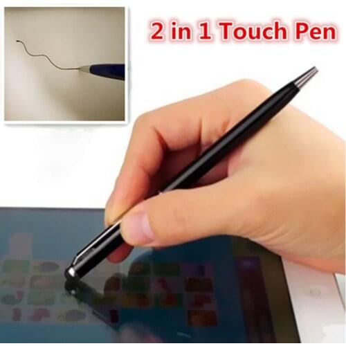 2 in 1 Mini Metal Capacitive Universal Tablets Touch Stylus Pen Can Write Ball Pen For Apple iPhone 5 6 6s 7 Laptop Ballpoint