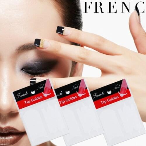 Wholesale 500PCS Tip Guides Excellent nail Sticker art decoration French smile tip Manicure Tip nail guide sticker free shipping