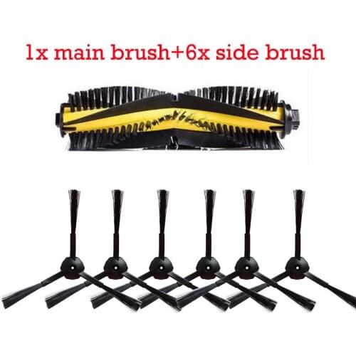 6Pcs side brush+1pcs main brush for Chuwi ILIFE V7 V7S v7s pro Robot Vacuum Turbo Brush vacuum robot cleaner parts