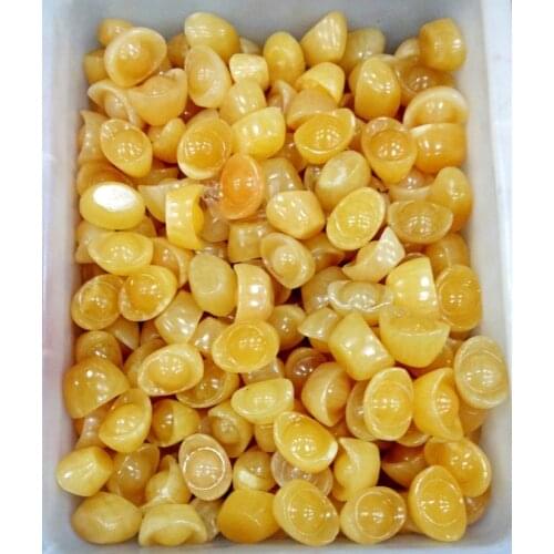 6PC Natural yellow jade Gold ingot hand carved quartz specimen healing