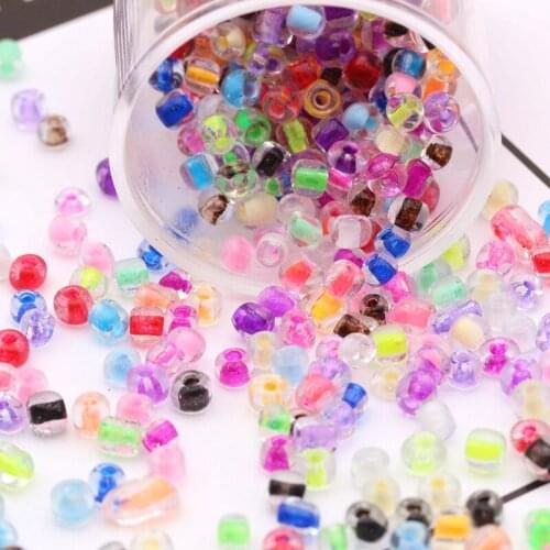 200pcs / lot 4mm charm dyed two-color glass crystal beads bracelet necklace gasket jewelry handmade DIY jewelry making accessori