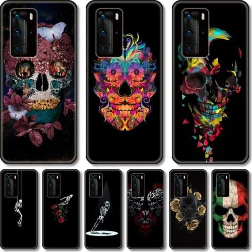 Cool skull Phone Case For Huawei P 40 30 20 10 9 8 Lite E Pro Plus black cell shell