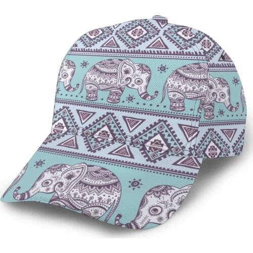 CINESSD Boho Texture Elephant On Green Baseball Cap Fashion Men Hat Cap Summer Dad Hat Male Sports Hat