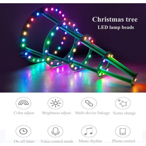 DoHome New Christmas Tree Led Light WiFi Connection Lamp Beads with Microphone With Dozens of Light Modes Suppport Google, ALEXA