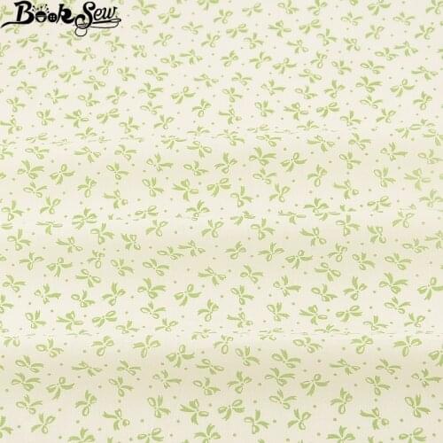 Booksew Cotton Plain Fabric Green Bowknot Design Quilting Home Decoration Crafts Doll DIY Patchwork Scrapbooking Sewing Cloth CM