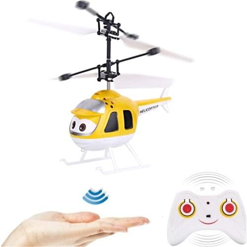 Cartoon Intelligent Hand Sensing Flying Toy Electronic Aircraft Suspension Toys For Child Smart Pet Action Helicopter Toy