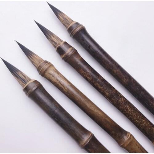 Chinese Mouse Whisker Calligraphy Brush Pen Tinta China Beginner Small Regular Script Brushes Chinese Painting Fine Line Brush